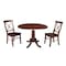 International Concepts Round 42 in Round Top Pedestal Table with 2 Chairs, Espresso, 42 in W, 42 in L, 29.5 in H, Wood K581-42DPT-C613-2 - alternate 1